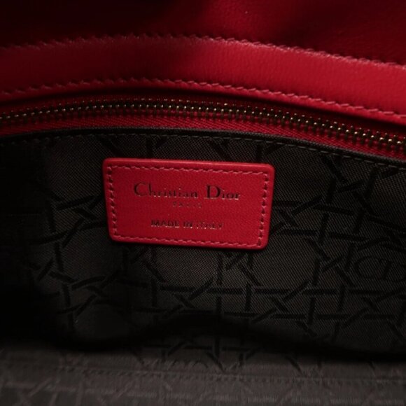 100% Authentic DIOR Lady Red leather Satchel Bag - Picture 11 of 12